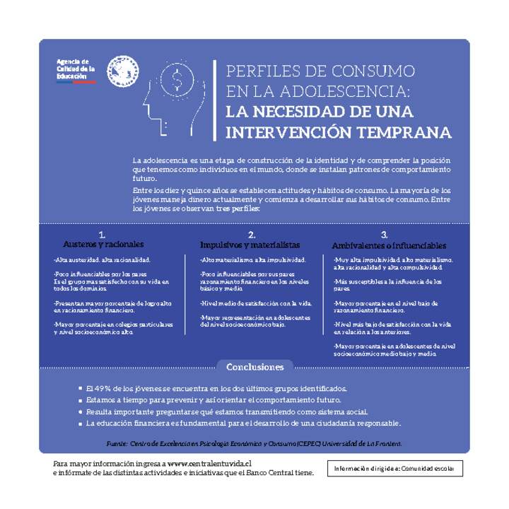 Perfiles de consumo en la adolescencia: la necesidad de una intervención temprana Perfiles de consumo en la adolescencia: la necesidad de una intervención temprana