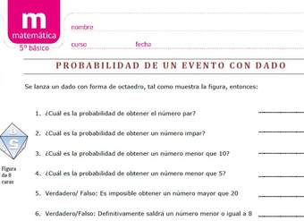 Probabilidad de un evento con dado Probabilidad de un evento con dado