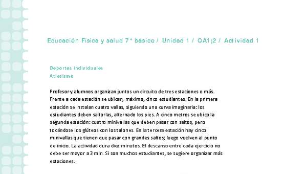 Educación Física 7 básico-Unidad 1-OA1;2-Actividad 1 Educación Física 7 básico-Unidad 1-OA1;2-Actividad 1