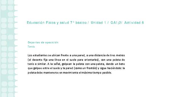 Educación Física 7 básico-Unidad 1-OA1;2-Actividad 6 Educación Física 7 básico-Unidad 1-OA1;2-Actividad 6