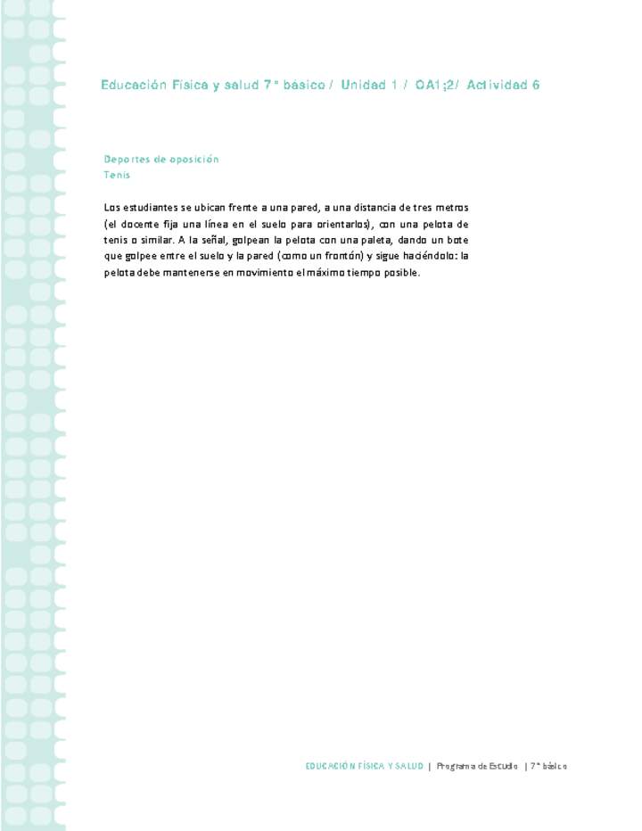 Educación Física 7 básico-Unidad 1-OA1;2-Actividad 6 Educación Física 7 básico-Unidad 1-OA1;2-Actividad 6