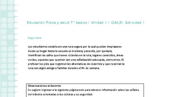Educación Física 7 básico-Unidad 1-OA4;5-Actividad 1 Educación Física 7 básico-Unidad 1-OA4;5-Actividad 1