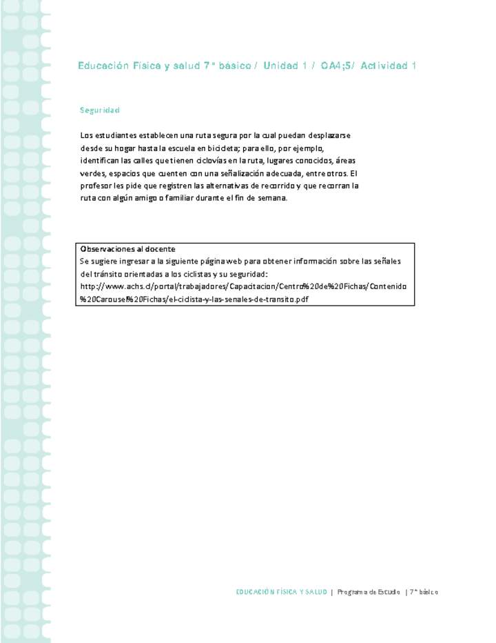 Educación Física 7 básico-Unidad 1-OA4;5-Actividad 1 Educación Física 7 básico-Unidad 1-OA4;5-Actividad 1