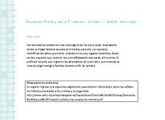 Educación Física 7 básico-Unidad 1-OA4;5-Actividad 1 Educación Física 7 básico-Unidad 1-OA4;5-Actividad 1