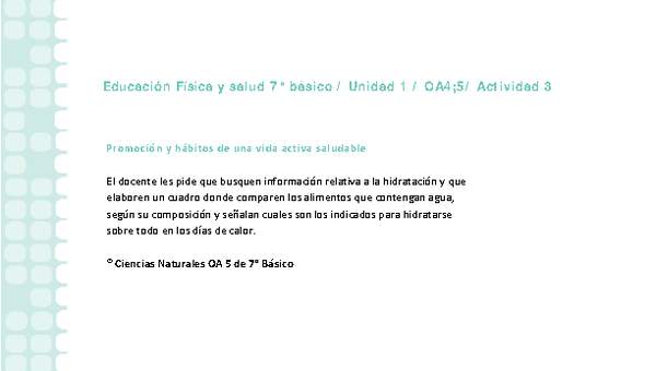 Educación Física 7 básico-Unidad 1-OA4;5-Actividad 3 Educación Física 7 básico-Unidad 1-OA4;5-Actividad 3