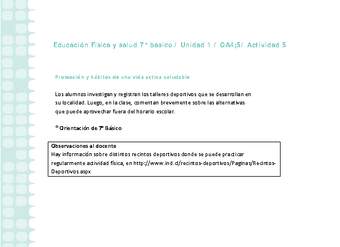 Educación Física 7 básico-Unidad 1-OA4;5-Actividad 5 Educación Física 7 básico-Unidad 1-OA4;5-Actividad 5