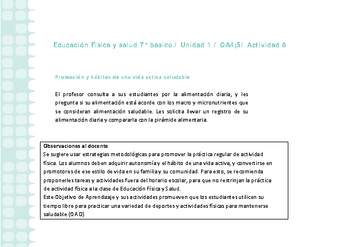 Educación Física 7 básico-Unidad 1-OA4;5-Actividad 8 Educación Física 7 básico-Unidad 1-OA4;5-Actividad 8