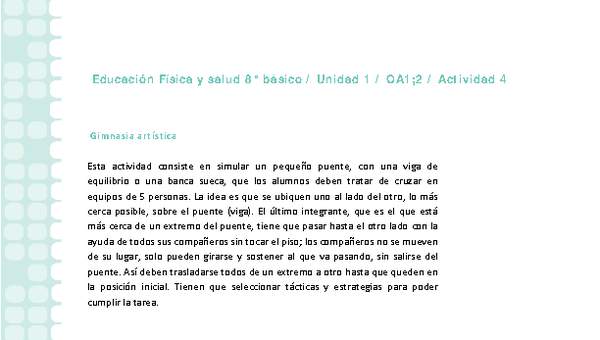 Educación Física 8 básico-Unidad 1-OA1;2-Actividad 4 Educación Física 8 básico-Unidad 1-OA1;2-Actividad 4