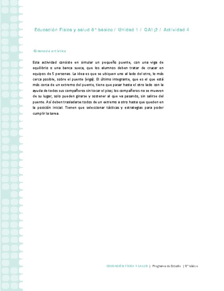 Educación Física 8 básico-Unidad 1-OA1;2-Actividad 4 Educación Física 8 básico-Unidad 1-OA1;2-Actividad 4