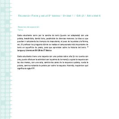 Educación Física 8 básico-Unidad 1-OA1;2-Actividad 6 Educación Física 8 básico-Unidad 1-OA1;2-Actividad 6