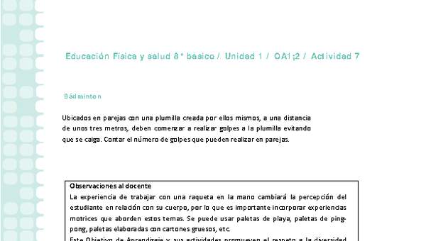 Educación Física 8 básico-Unidad 1-OA1;2-Actividad 7 Educación Física 8 básico-Unidad 1-OA1;2-Actividad 7