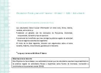 Educación Física 8 básico-Unidad 1-OA3-Actividad 6 Educación Física 8 básico-Unidad 1-OA3-Actividad 6