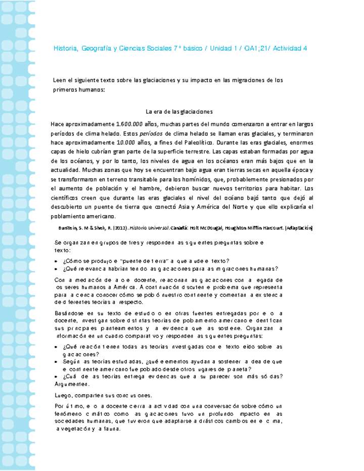 Historia 7° básico-Unidad 1-OA1;21-Actividad 4 Historia 7° básico-Unidad 1-OA1;21-Actividad 4