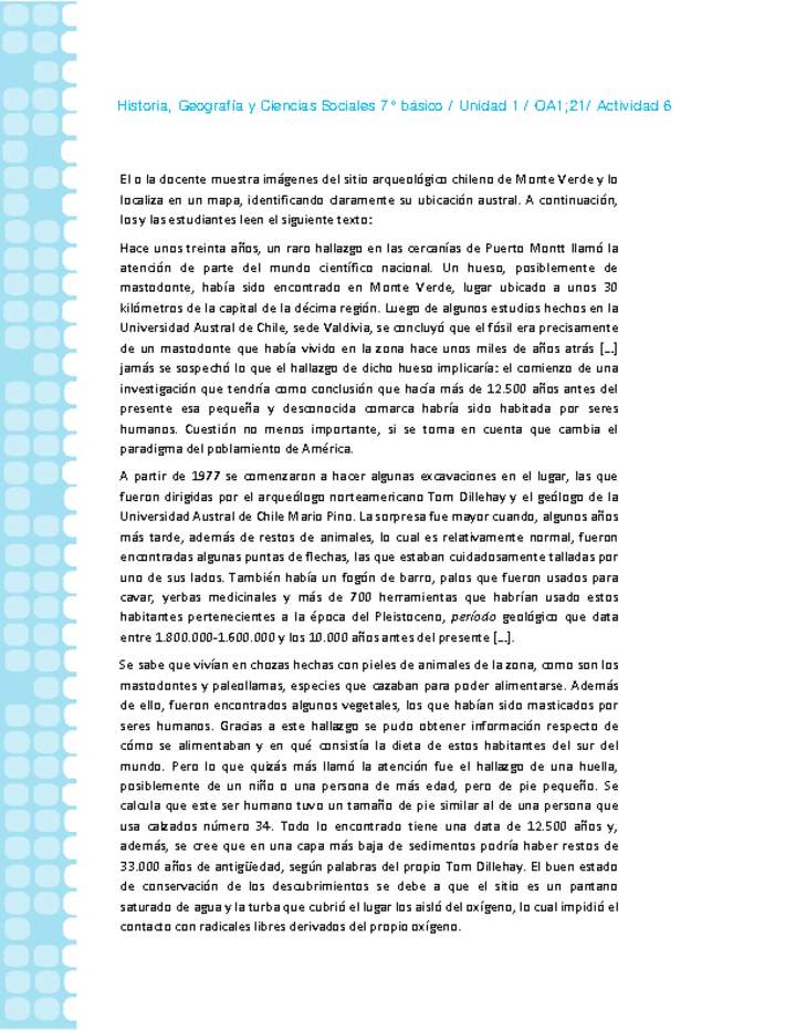 Historia 7° básico-Unidad 1-OA1;21-Actividad 6 Historia 7° básico-Unidad 1-OA1;21-Actividad 6