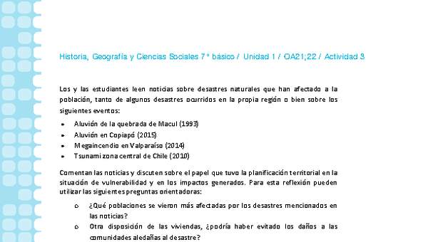 Historia 7° básico-Unidad 1-OA21;22-Actividad 3 Historia 7° básico-Unidad 1-OA21;22-Actividad 3