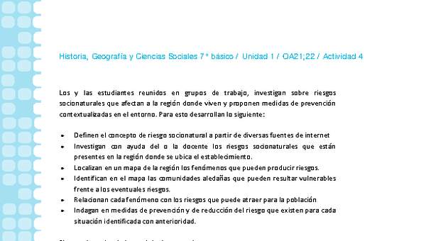 Historia 7° básico-Unidad 1-OA21;22-Actividad 4 Historia 7° básico-Unidad 1-OA21;22-Actividad 4