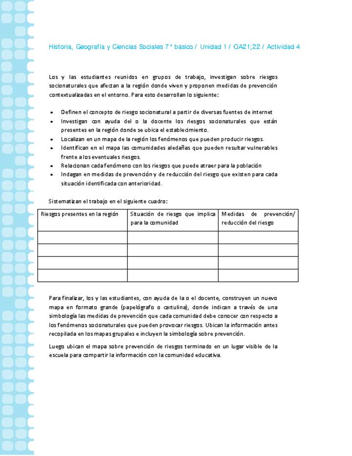 Historia 7° básico-Unidad 1-OA21;22-Actividad 4 Historia 7° básico-Unidad 1-OA21;22-Actividad 4