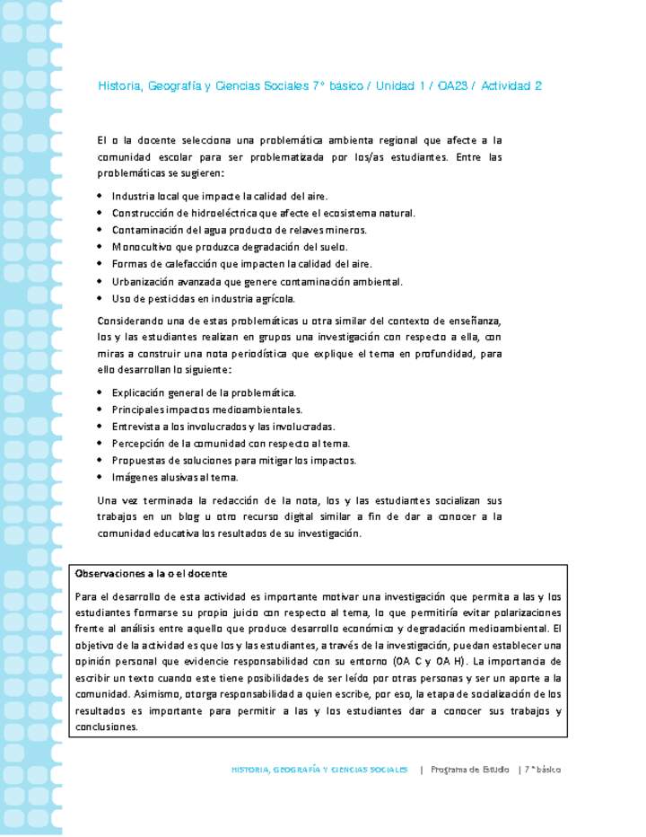 Historia 7° básico-Unidad 1-OA23-Actividad 2 Historia 7° básico-Unidad 1-OA23-Actividad 2