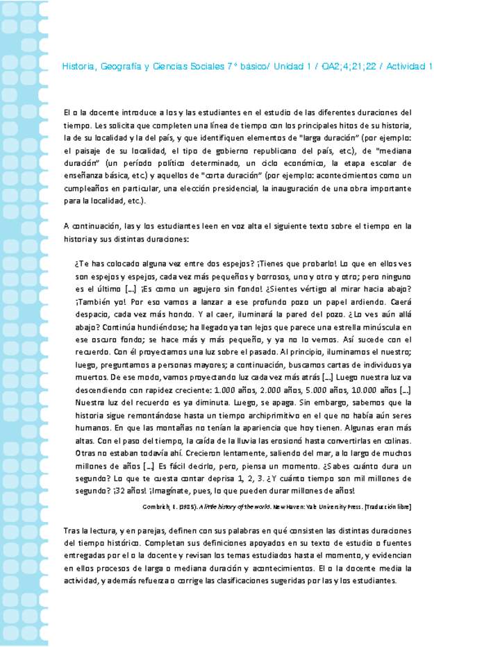 Historia 7° básico-Unidad 1-OA2;4;21;22-Actividad 1 Historia 7° básico-Unidad 1-OA2;4;21;22-Actividad 1