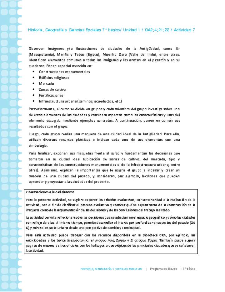 Historia 7° básico-Unidad 1-OA2;4;21;22-Actividad 7 Historia 7° básico-Unidad 1-OA2;4;21;22-Actividad 7