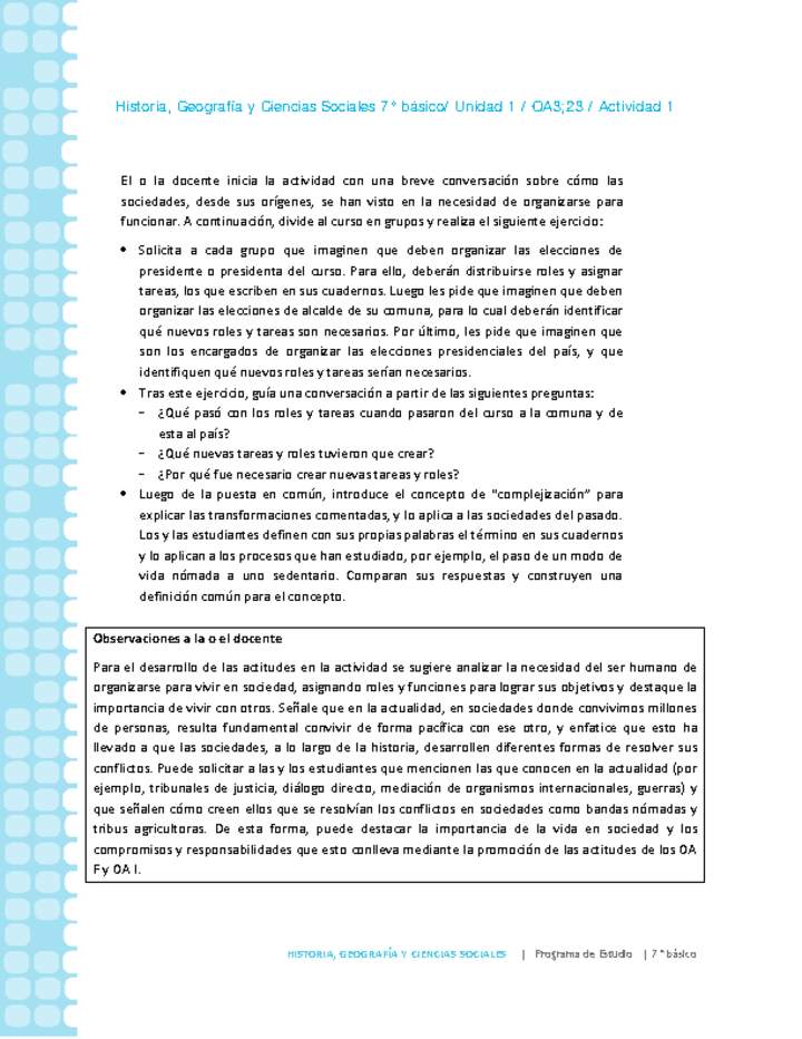 Historia 7° básico-Unidad 1-OA3;23-Actividad 1 Historia 7° básico-Unidad 1-OA3;23-Actividad 1