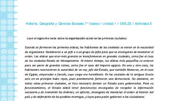 Historia 7° básico-Unidad 1-OA3;23-Actividad 3 Historia 7° básico-Unidad 1-OA3;23-Actividad 3