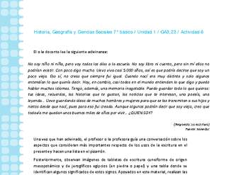 Historia 7° básico-Unidad 1-OA3;23-Actividad 6 Historia 7° básico-Unidad 1-OA3;23-Actividad 6