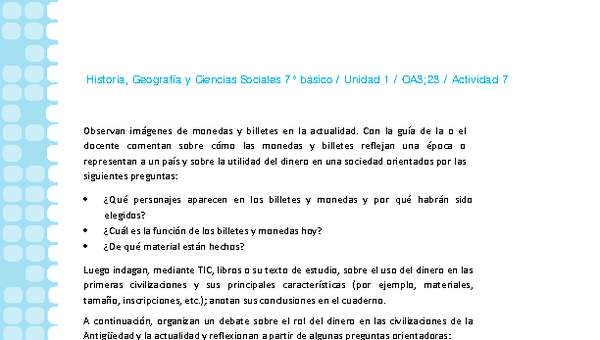 Historia 7° básico-Unidad 1-OA3;23-Actividad 7 Historia 7° básico-Unidad 1-OA3;23-Actividad 7