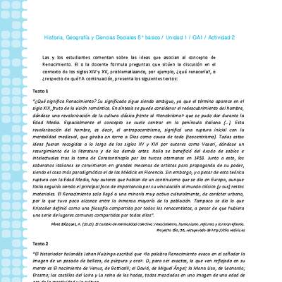 Historia 8° básico-Unidad 1-OA1-Actividad 2 Historia 8° básico-Unidad 1-OA1-Actividad 2