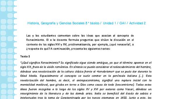 Historia 8° básico-Unidad 1-OA1-Actividad 2 Historia 8° básico-Unidad 1-OA1-Actividad 2