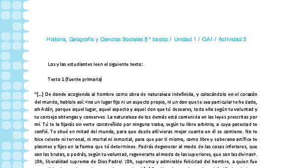 Historia 8° básico-Unidad 1-OA1-Actividad 3 Historia 8° básico-Unidad 1-OA1-Actividad 3