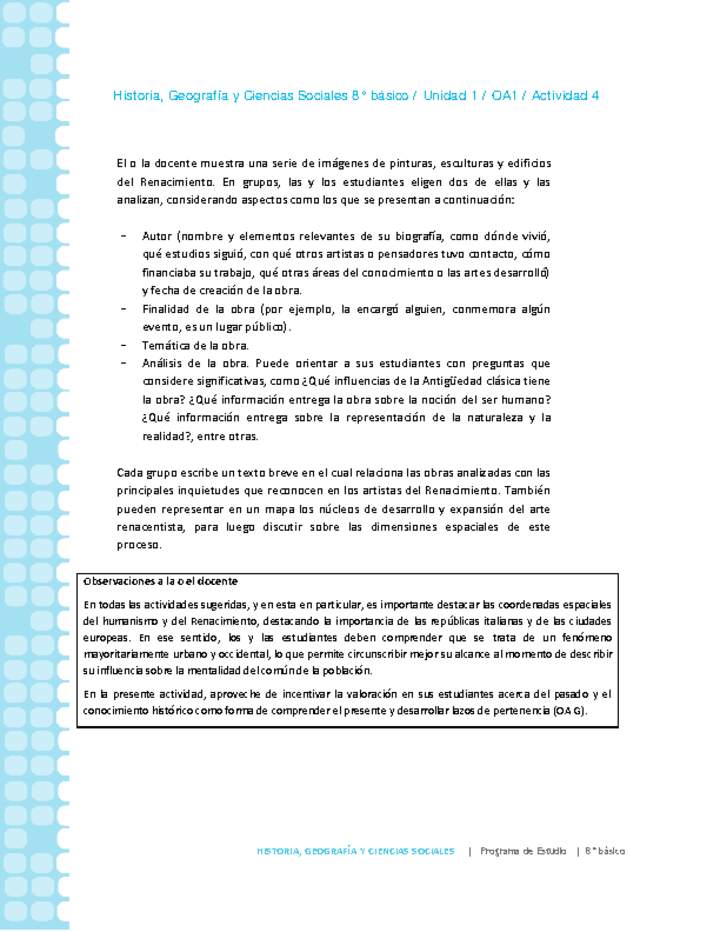 Historia 8° básico-Unidad 1-OA1-Actividad 4 Historia 8° básico-Unidad 1-OA1-Actividad 4