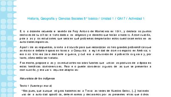 Historia 8° básico-Unidad 1-OA17-Actividad 1 Historia 8° básico-Unidad 1-OA17-Actividad 1