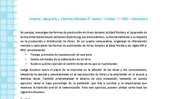 Historia 8° básico-Unidad 1-OA2-Actividad 4 Historia 8° básico-Unidad 1-OA2-Actividad 4