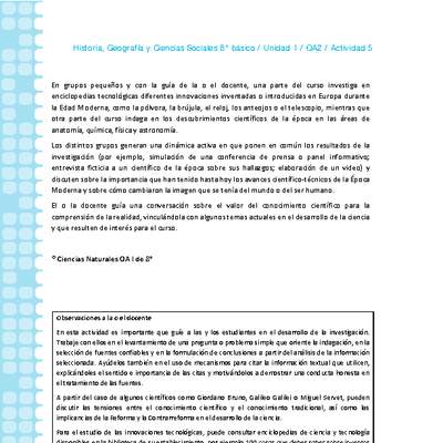 Historia 8° básico-Unidad 1-OA2-Actividad 5 Historia 8° básico-Unidad 1-OA2-Actividad 5