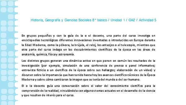 Historia 8° básico-Unidad 1-OA2-Actividad 5 Historia 8° básico-Unidad 1-OA2-Actividad 5