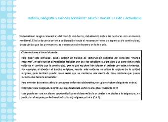 Historia 8° básico-Unidad 1-OA2-Actividad 6 Historia 8° básico-Unidad 1-OA2-Actividad 6