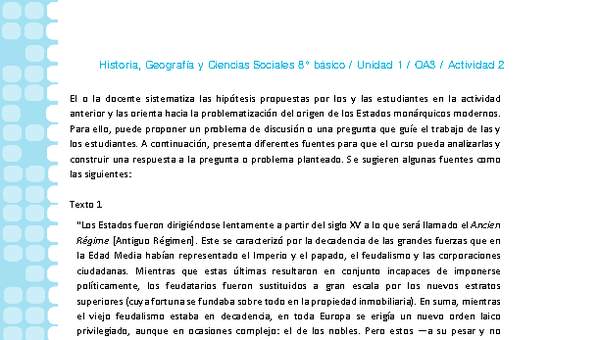 Historia 8° básico-Unidad 1-OA3-Actividad 2 Historia 8° básico-Unidad 1-OA3-Actividad 2