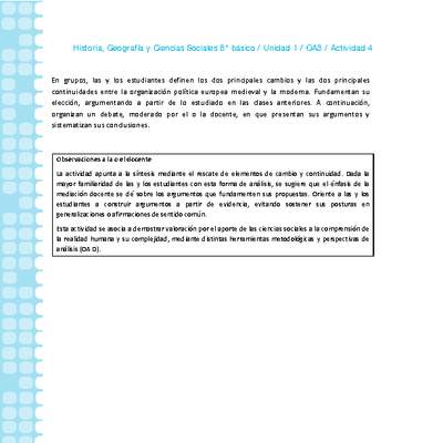 Historia 8° básico-Unidad 1-OA3-Actividad 4 Historia 8° básico-Unidad 1-OA3-Actividad 4