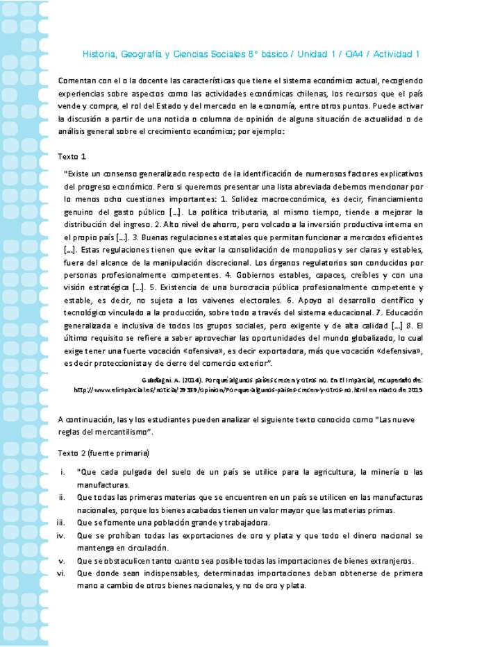 Historia 8° básico-Unidad 1-OA4-Actividad 1 Historia 8° básico-Unidad 1-OA4-Actividad 1