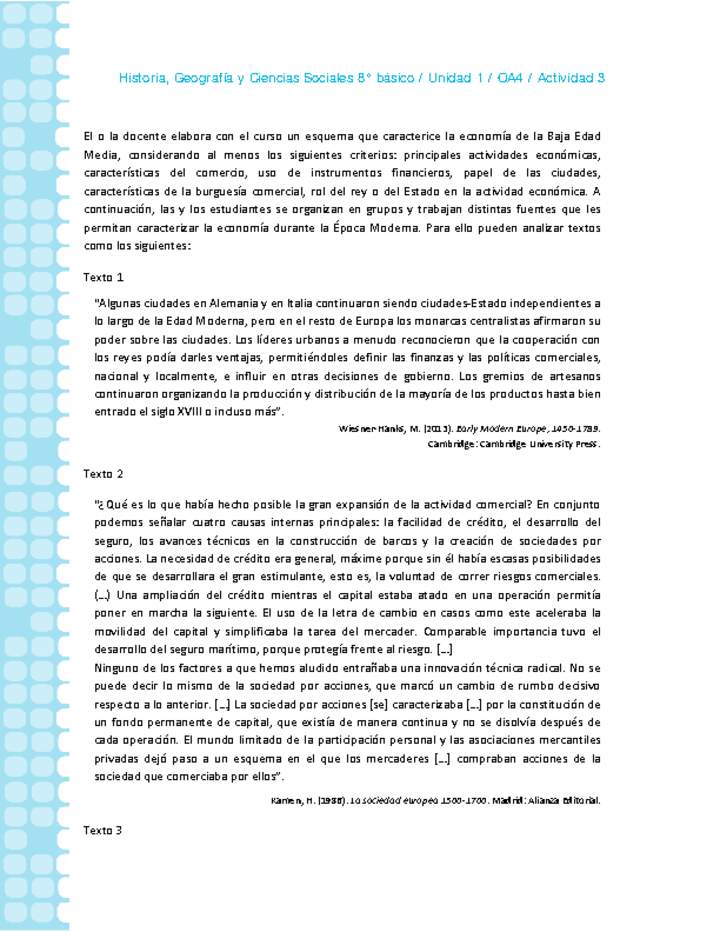 Historia 8° básico-Unidad 1-OA4-Actividad 3 Historia 8° básico-Unidad 1-OA4-Actividad 3