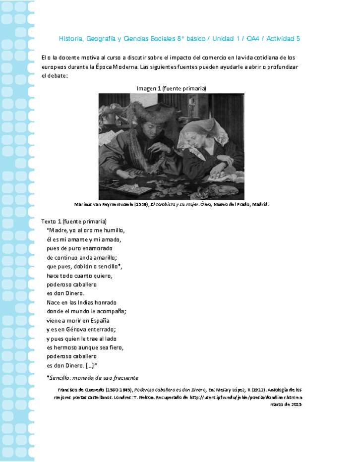Historia 8° básico-Unidad 1-OA4-Actividad 5 Historia 8° básico-Unidad 1-OA4-Actividad 5