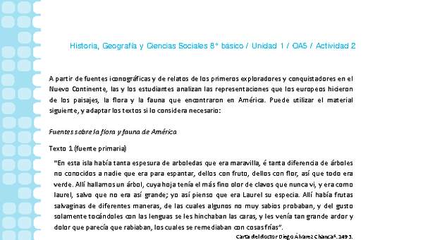 Historia 8° básico-Unidad 1-OA5-Actividad 2 Historia 8° básico-Unidad 1-OA5-Actividad 2