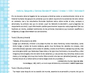 Historia 8° básico-Unidad 1-OA5-Actividad 3 Historia 8° básico-Unidad 1-OA5-Actividad 3