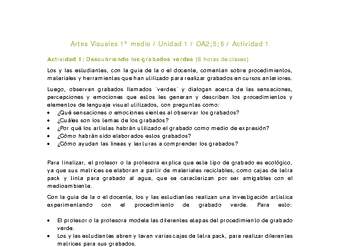 Artes Visuales 1 medio-Unidad 1-OA2;5;6-Actividad 1 Artes Visuales 1 medio-Unidad 1-OA2;5;6-Actividad 1