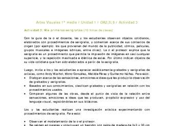 Artes Visuales 1 medio-Unidad 1-OA2;5;6-Actividad 3 Artes Visuales 1 medio-Unidad 1-OA2;5;6-Actividad 3