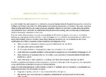 Artes Visuales 2 medio-Unidad 1-OA1;4-Actividad 2 Artes Visuales 2 medio-Unidad 1-OA1;4-Actividad 2