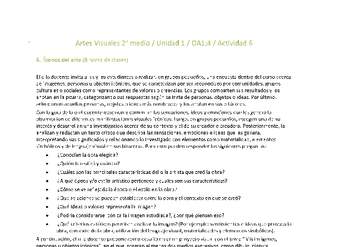 Artes Visuales 2 medio-Unidad 1-OA1;4-Actividad 6 Artes Visuales 2 medio-Unidad 1-OA1;4-Actividad 6