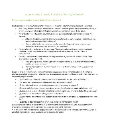Artes Visuales 2 medio-Unidad 1-OA1;4-Actividad 7 Artes Visuales 2 medio-Unidad 1-OA1;4-Actividad 7