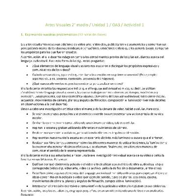 Artes Visuales 2 medio-Unidad 1-OA3-Actividad 1 Artes Visuales 2 medio-Unidad 1-OA3-Actividad 1